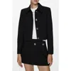 Mango Buttoned Cropped Jacket Black In Black
