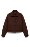 Mango Crop Jacket In Brown