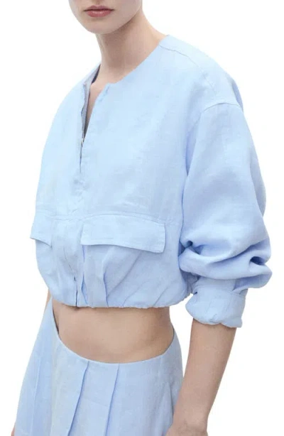 MANGO MANGO CROP LINEN JACKET
