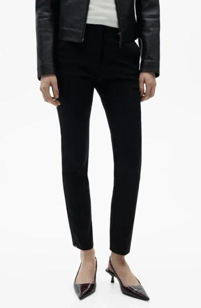 Mango Crop Skinny Pants In Black