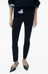 Mango Crop Skinny Pants In Blue