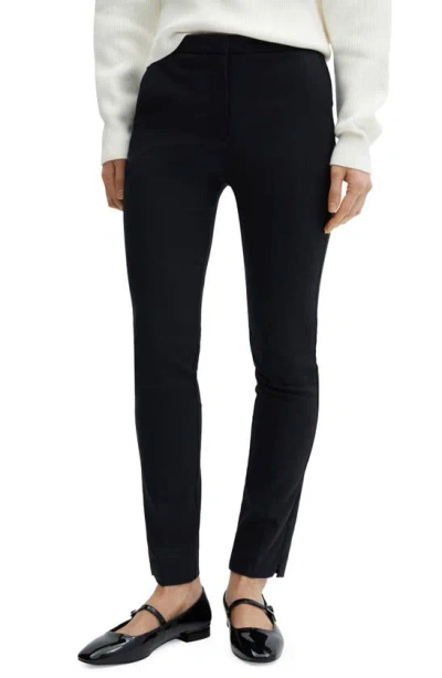 Mango Crop Skinny Pants In Dark Navy