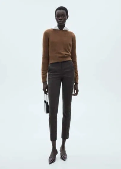 Mango Crop Skinny Trousers Grey