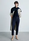 Mango Pantalon Skinny Crop Bleu Marine - Femme - 40 -