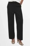 Mango Crop Straight Leg Pants In Black