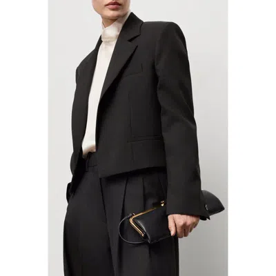 Mango Crop Suit Blazer In Black
