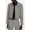Mango Crop Suiting Jacket In Light Pastel Grey