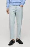 Mango Crop Tapered Jeans In Bleach Blue