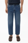 Mango Crop Tapered Jeans In Blue
