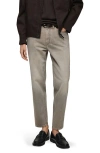 Mango Crop Tapered Jeans In Denim Gray