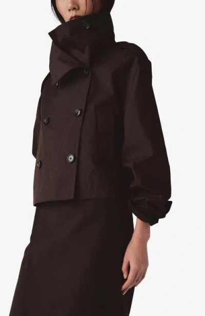 Mango Crop Trench Jacket In Brown