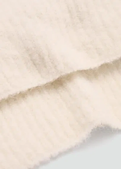 Mango Crop Turtleneck Shawl Ecru