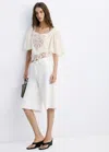 Mango Cropped Blouse With Openwork Embroidery In Multi