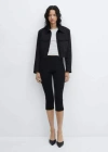 Mango Veste Crop Poches In Noir