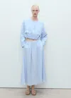 Mango Cropped Linen Jacket With Pockets Sky Blue In Bleu Ciel