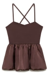 Mango Crossback Peplum Top In Brown