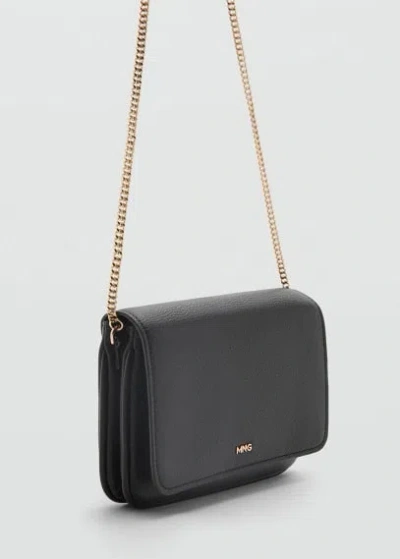 Mango Crossbody Bag With Chain Black In Noir