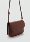 Mango Sac Bandoulière Rabat Marron Moyen - Femme - Taille Unique -  In Brown