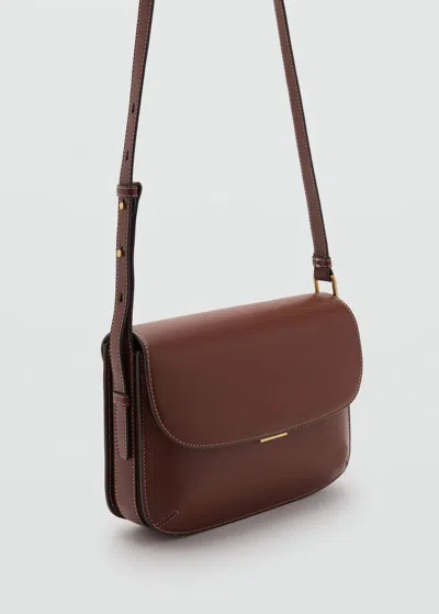 Mango Sac Bandoulière Rabat Marron Moyen - Femme - Taille Unique -  In Brown