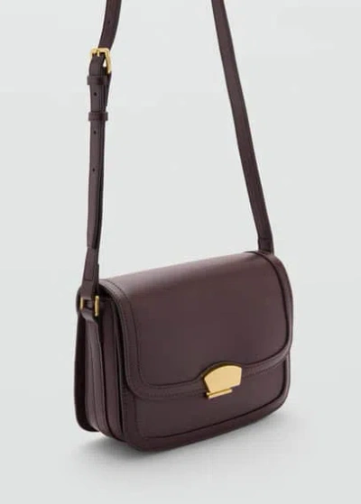 Mango Crossbody Bag With Metal Closure Chocolate