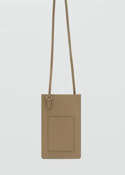 Mango Housse Téléphone Portable Bandoulière Kaki - Femme - Taille Unique -  In Brown