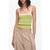 Mango Women's Crop Knitted Top In Green