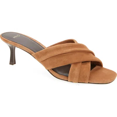 Mango Cruce Slide Sandal In Brown