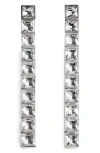 Mango Crystal Pendant Earrings In White