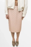 Mango Crystal Embellished Midi Skirt In Pastel Pink