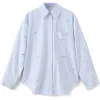 Mango Crystal Embellished Stripe Button-up Shirt In Blue