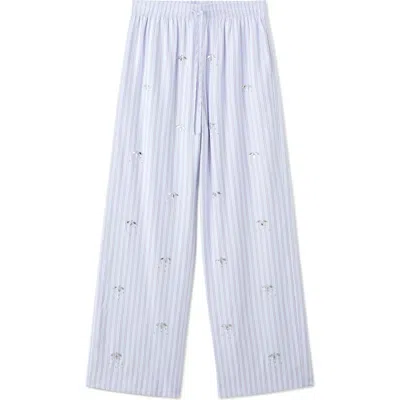 Mango Crystal Embellished Stripe Drawstring Pants In Multi