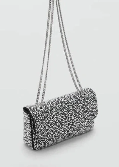 Mango Crystal Flap Bag Black