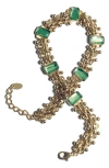 Mango Crystal Link Statement Necklace In Gold