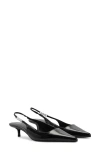 Mango Crystal Pointed Toe Slingback Pump In Black