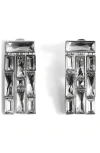 Mango Dangling Earrings With Crystal Strips Silver In Silver
