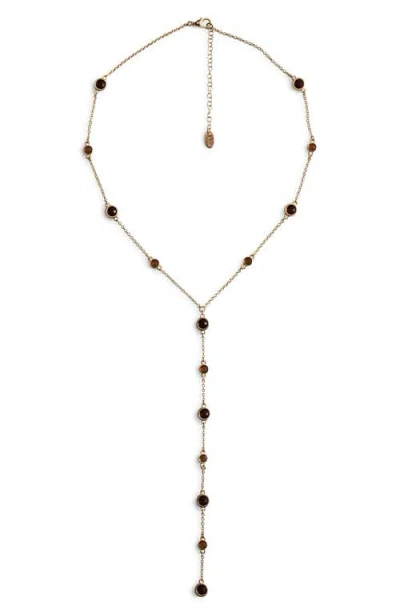 Mango Crystal Y-necklace In Gold