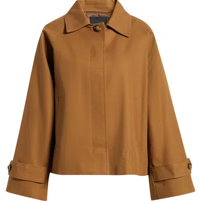 Mango Cuba Oversize Short Cotton Trench Coat In Brown