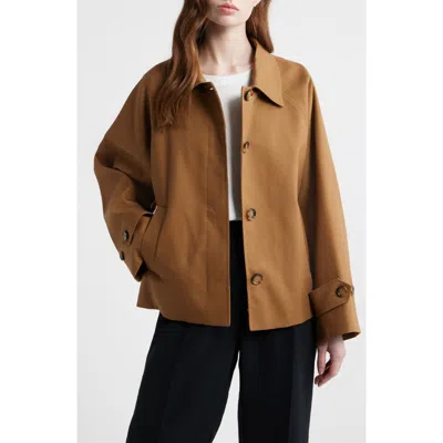 Mango Cuba Oversize Short Cotton Trench Coat In Brown