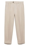 Mango Cuff Stretch Cotton Pants In Beige