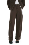 Mango Cuffed Balloon Jeans In Brown