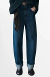 Mango Cuffed Balloon Jeans In Blue