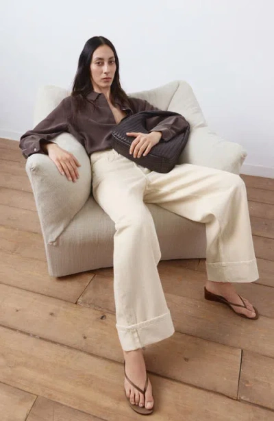 Mango Cuffed Balloon Jeans In White