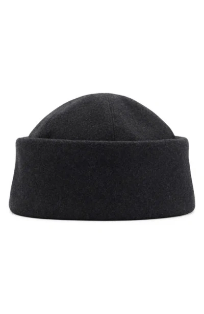 Mango Cuffed Felt Beanie In Grey