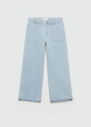 Mango Kids' Jean Style Jupe-culotte Poches In Bleu Clair