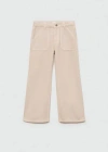 MANGO WIDE-LEG JEANS WITH POCKETS SAND