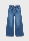 Mango Culotte Jeans With Seam Detail Dark Blue In Blue