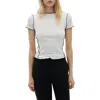 Mango Curlita Lettuce Edge Cotton T-shirt In White
