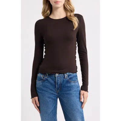 Mango Curlita Long Sleeve T-shirt In Brown