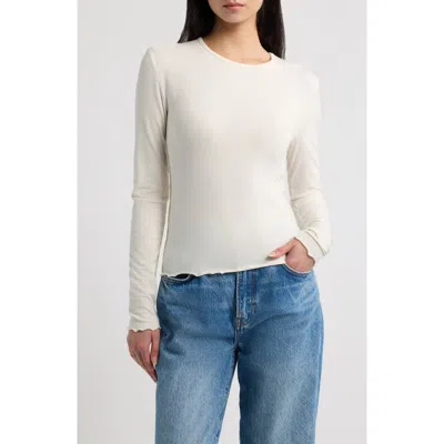 Mango Curlita Long Sleeve T-shirt In White