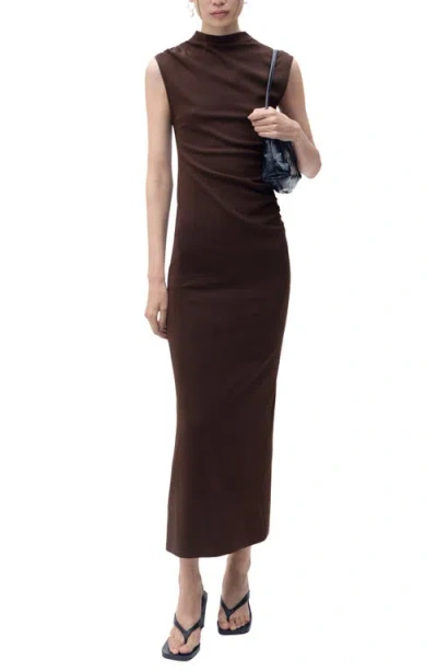 Mango Curra Ruched Sleeveless Column Dress